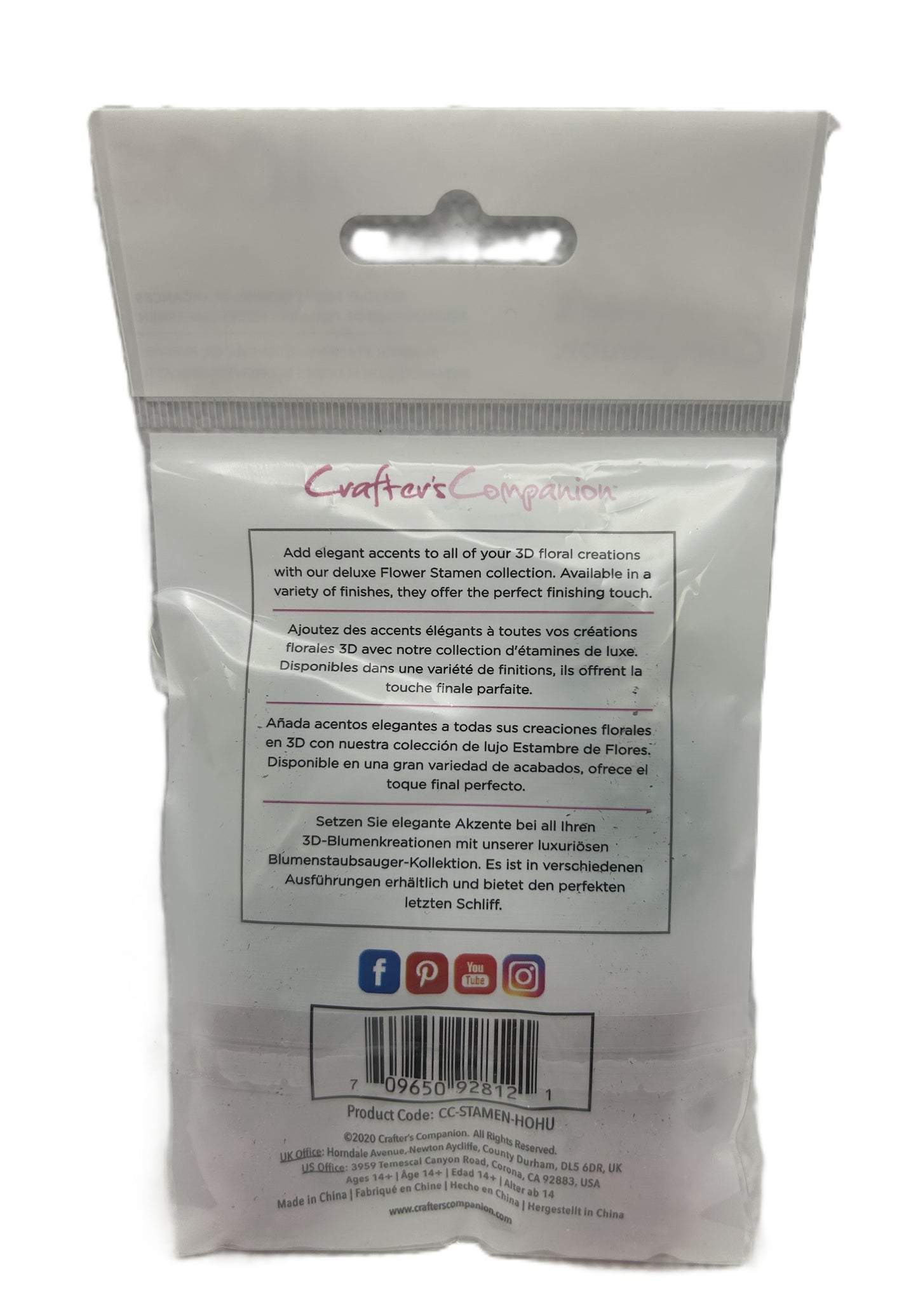 Back of a product packaging with text and branding on a white background