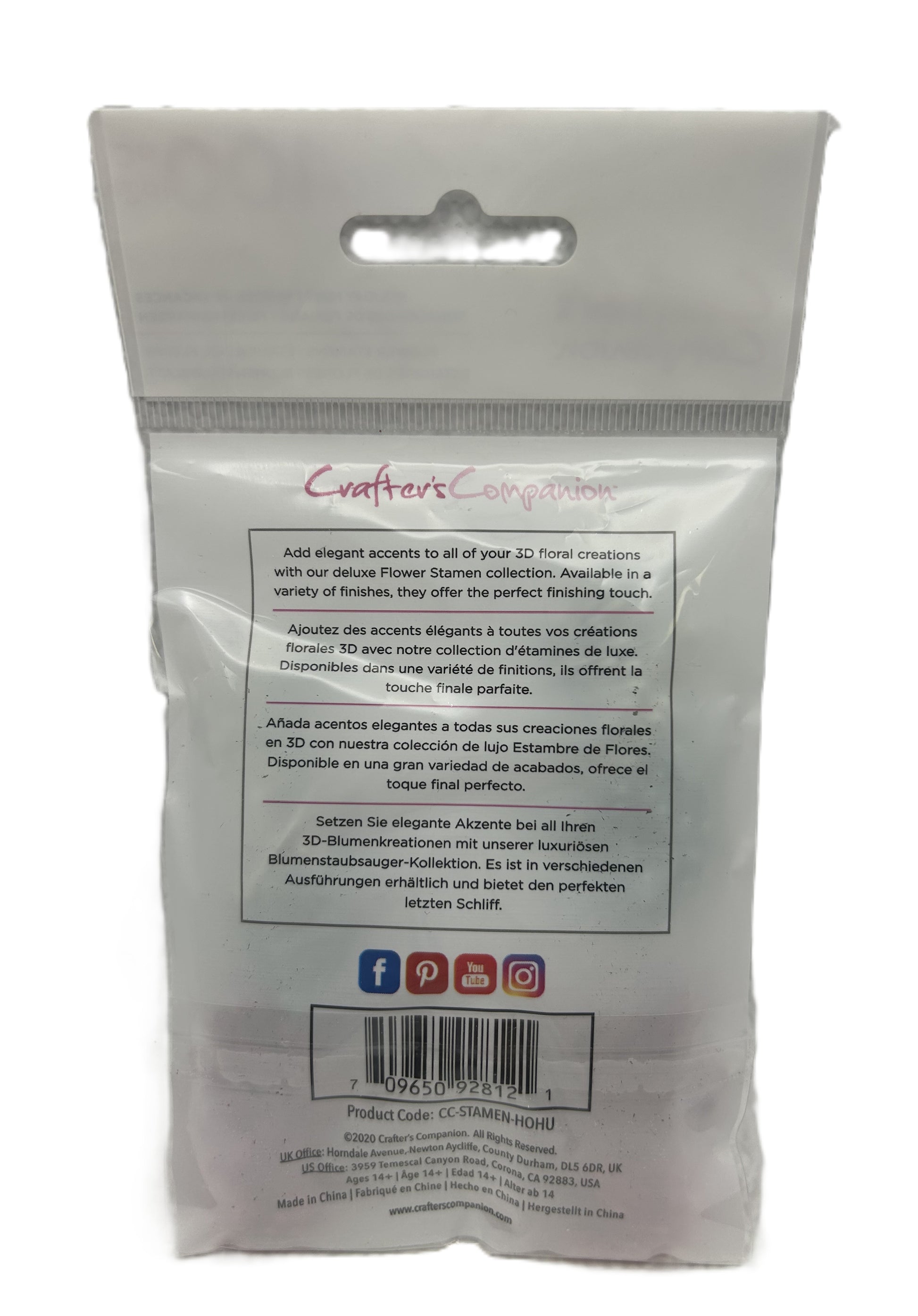 Back of a product packaging with text and branding on a white background