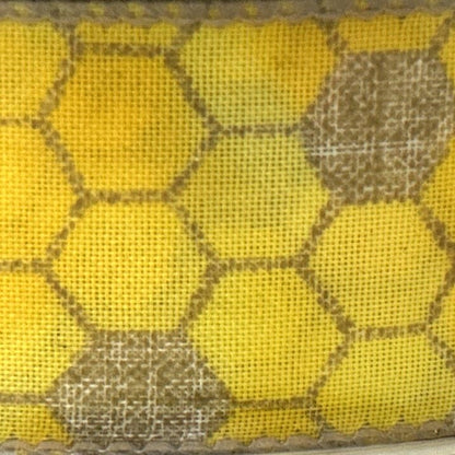 Bee Hive Honeycomb - 1.5” x 50 yds - Wire Edged Premium Ribbon