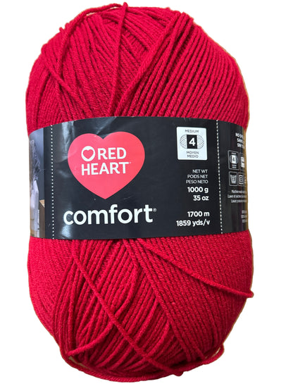 Red Heart Comfort Huge Yarn Skein - Cardinal Red 1000g