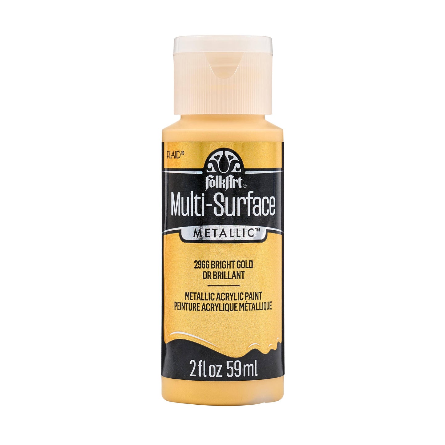 FolkArt Multi-Surface Metallic Paint 2oz - 2966 Bright Gold