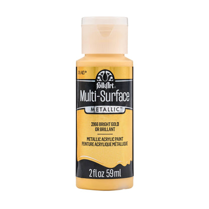 FolkArt Multi-Surface Metallic Paint 2oz - 2966 Bright Gold