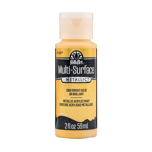 FolkArt Multi-Surface Metallic Paint 2oz - 2966 Bright Gold