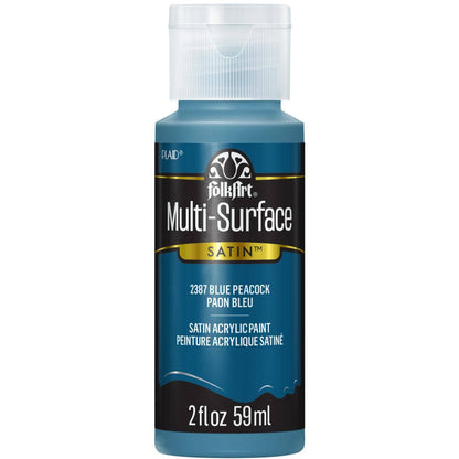 FolkArt Multi-Surface Satin Acrylic Paint 2 oz - 2387 Blue Peacock