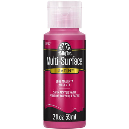 FolkArt Multi-Surface Satin Acrylic Paint 2 oz - 2898 Magenta