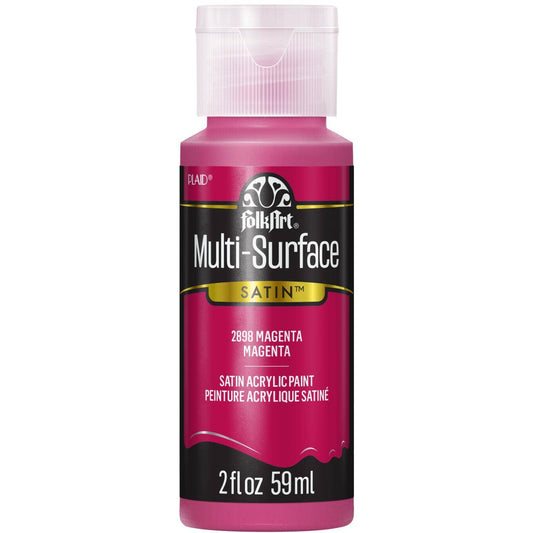 FolkArt Multi-Surface Satin Acrylic Paint 2 oz - 2898 Magenta