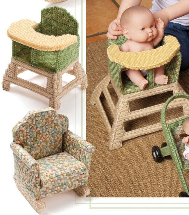 Plastic Canvas Furniture for 5 & 10 Inch Dolls - Wanda Kenney