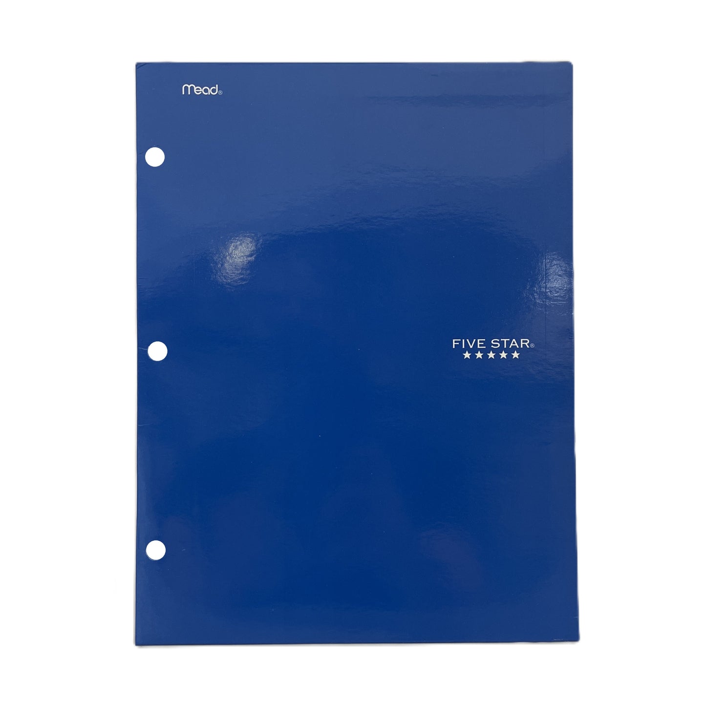 Blue Five Star folder with Mead branding on a white background