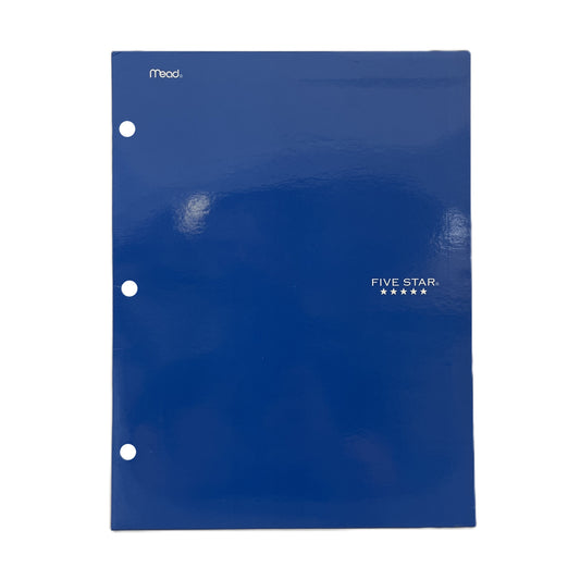 Blue Five Star folder with Mead branding on a white background