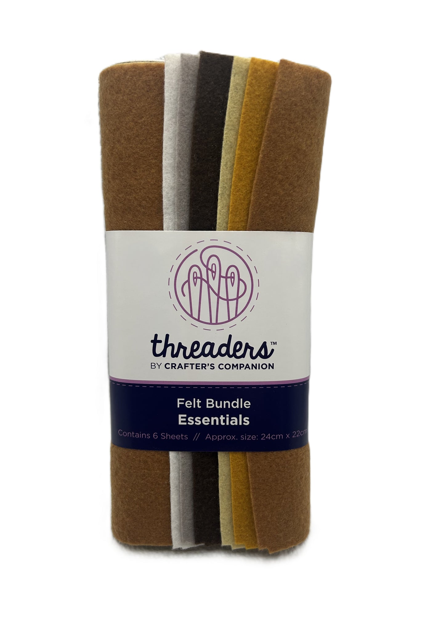 Packaged felt bundle with 'threaders by Crafter's Companion' branding on a white background
