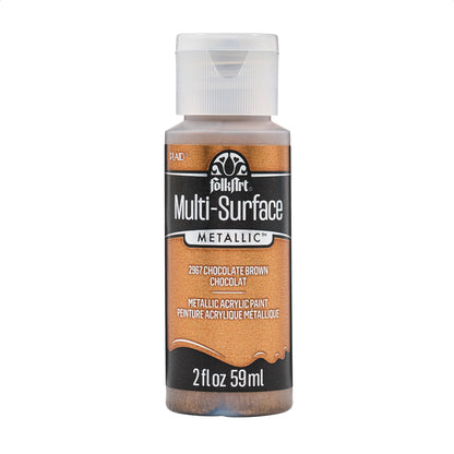 FolkArt Multi-Surface Metallic Paint 2oz - 2967 Chocolate Brown