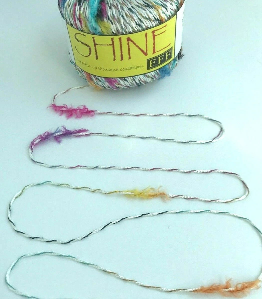 Yarn with colorful strands on a light background