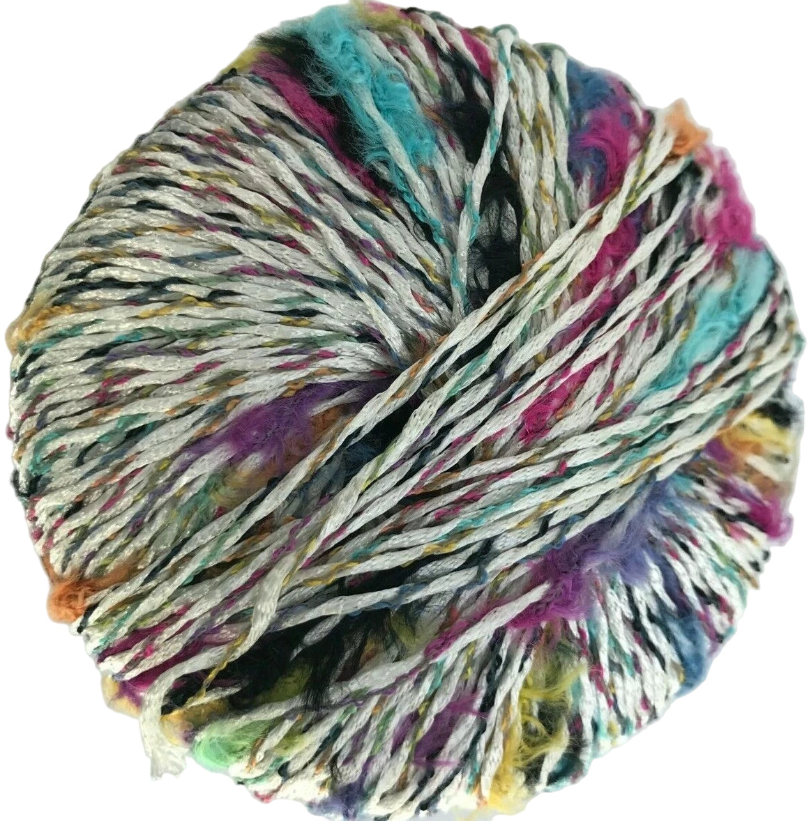 Close up of a multi colored ball of yarn