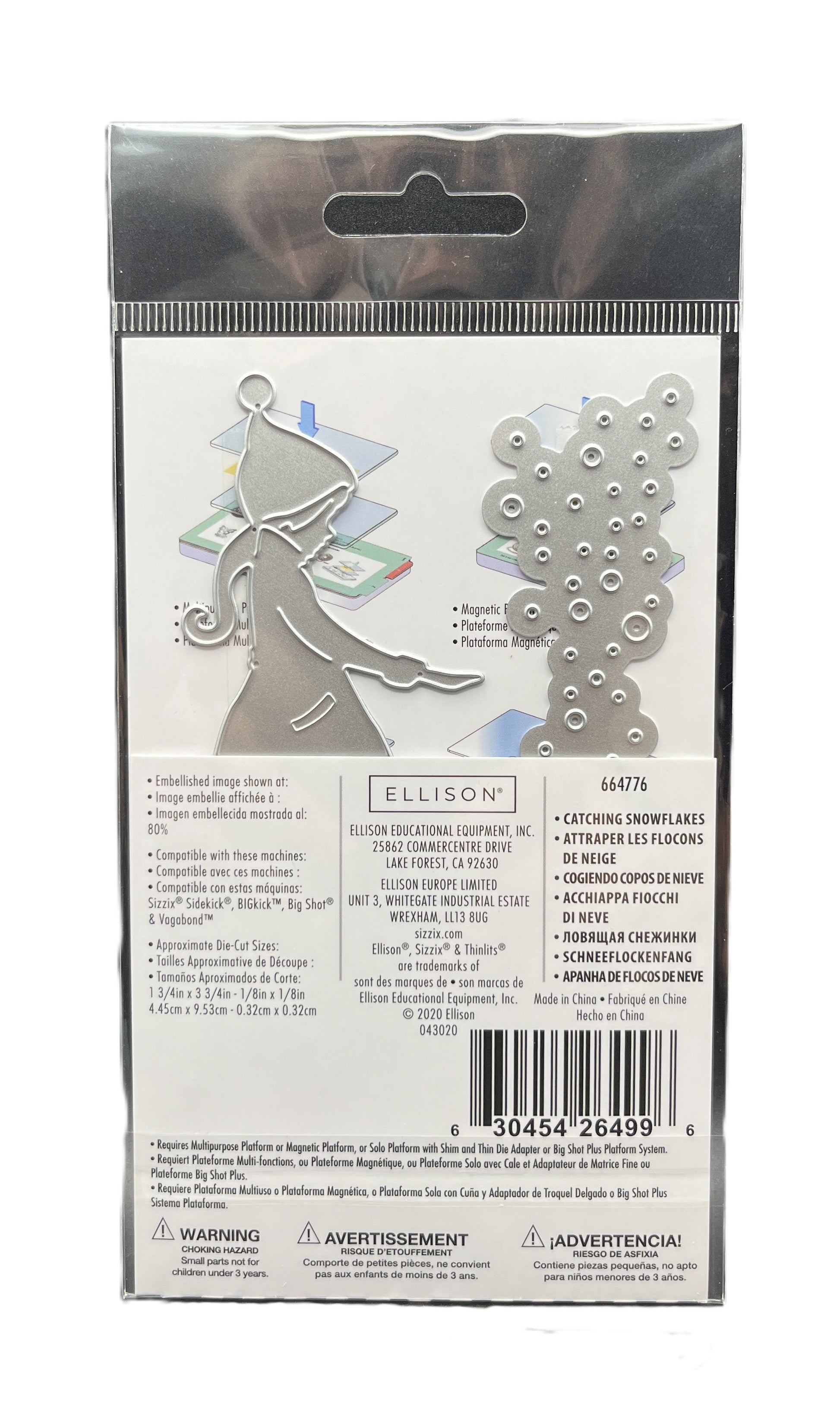 Packaging of Ellison die cutters with product illustration and text on a white background