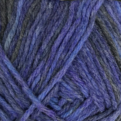 Blue skein of yarn on a white background