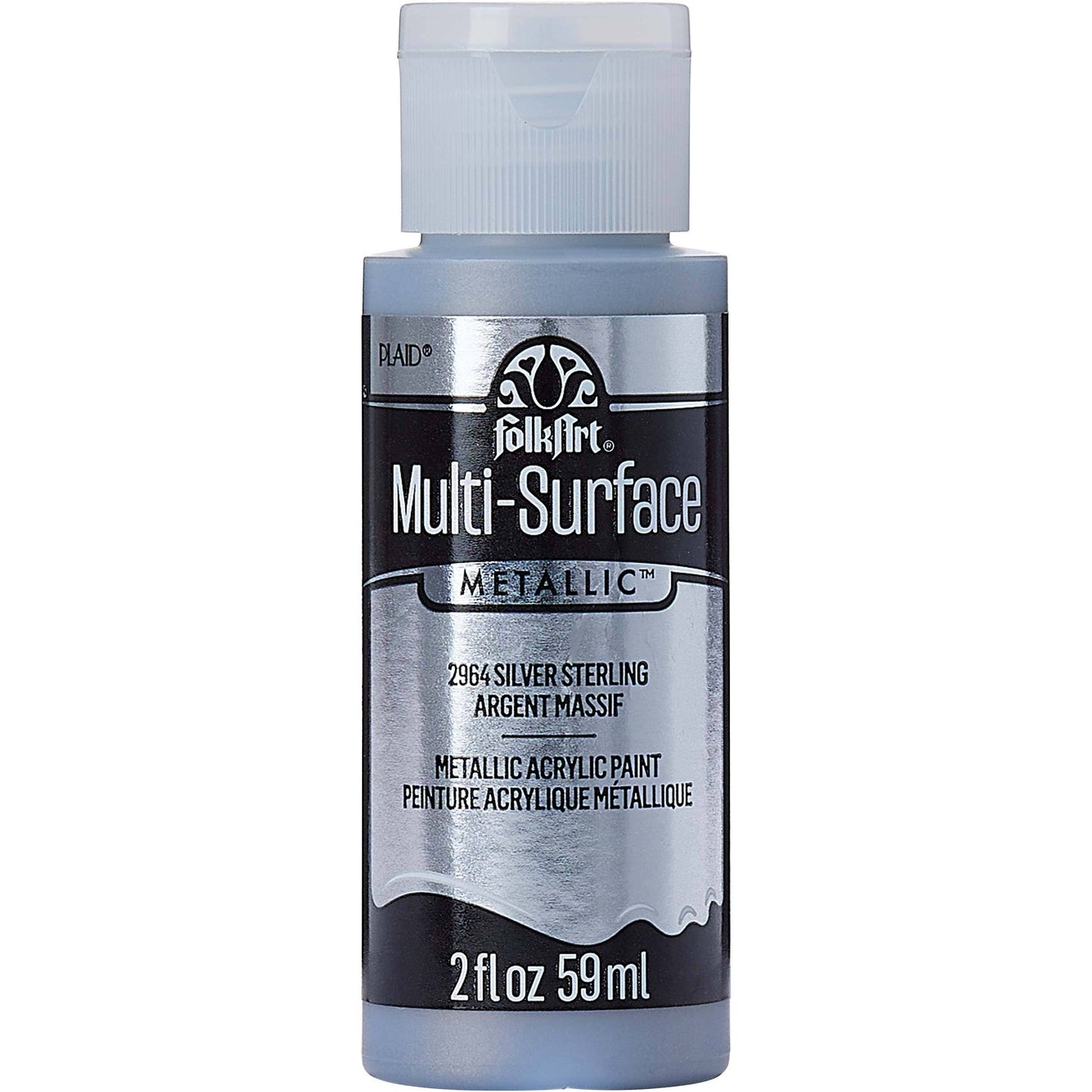 FolkArt Multi-Surface Metallic Paint 2oz - 2964 Sterling Silver