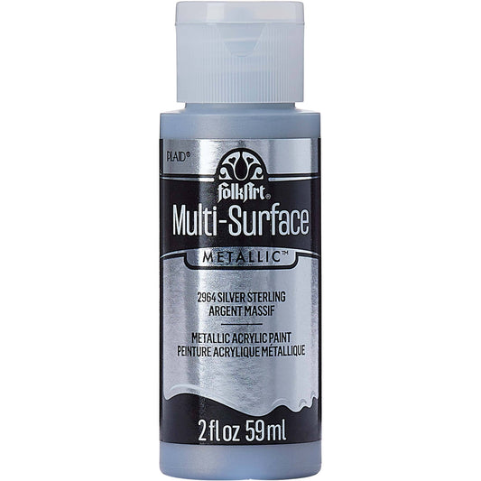 FolkArt Multi-Surface Metallic Paint 2oz - 2964 Sterling Silver