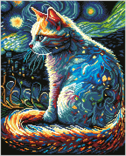 Diamond Dotz Art Kit Starry Night Cat - 16” x 20”