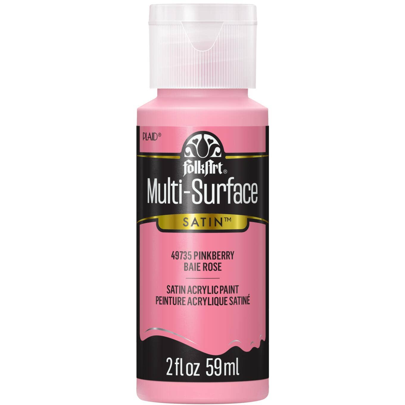 FolkArt Multi-Surface Satin Acrylic Paint 2 oz - 49735 Pinkberry
