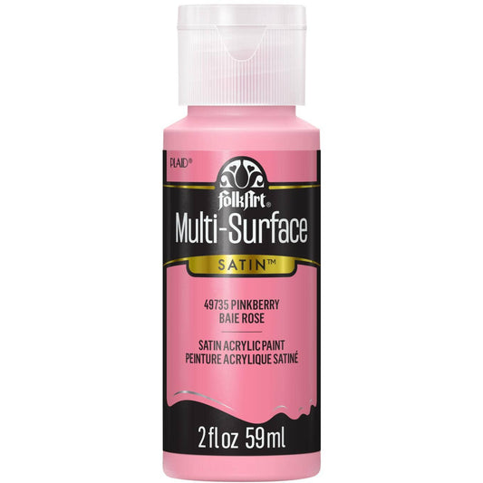 FolkArt Multi-Surface Satin Acrylic Paint 2 oz - 49735 Pinkberry