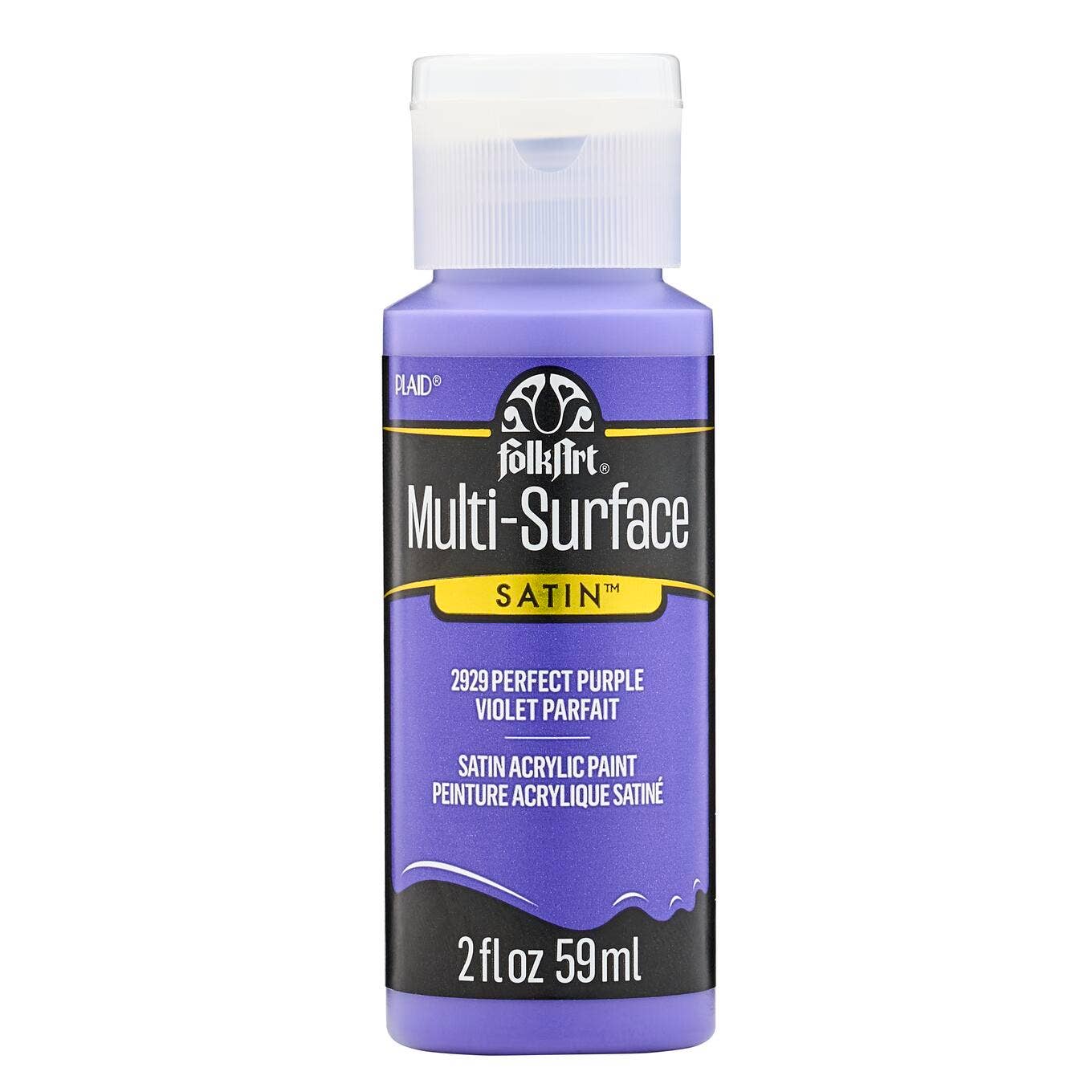 FolkArt Multi-Surface Satin Acrylic Paint 2 oz - 2929 Perfect Purple