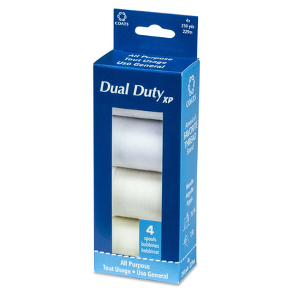 Dual Duty XP Sewing Thread 4 Spools - Whites