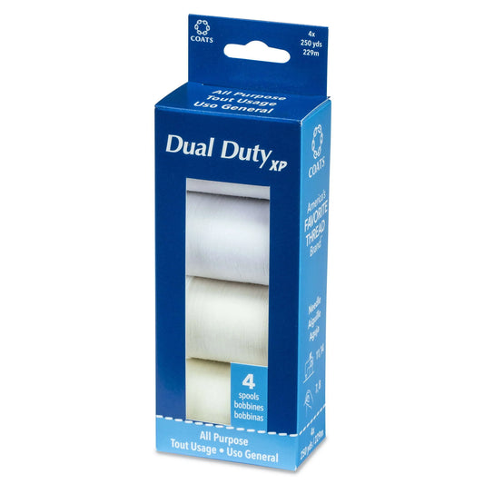 Dual Duty XP Sewing Thread 4 Spools - Whites