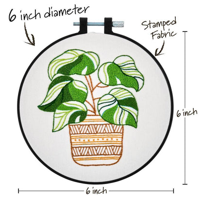 Bucilla® Stamped Embroidery Kit - Potted Beauty 6"