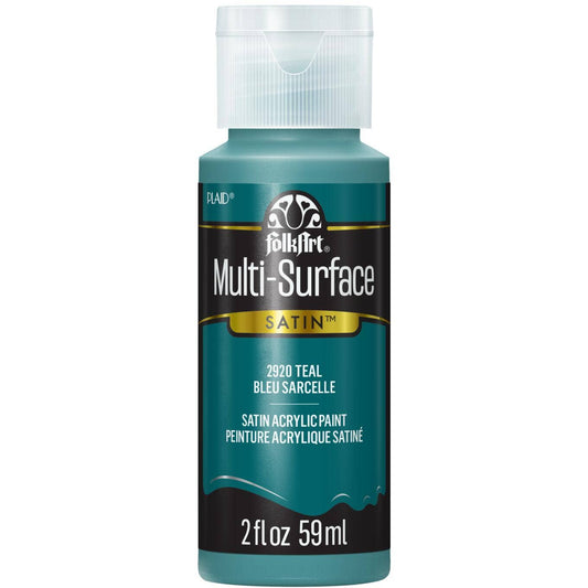 FolkArt Multi-Surface Satin Acrylic Paint 2 oz - 2920 Teal