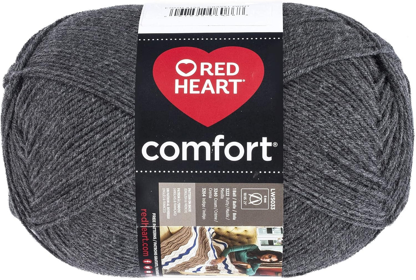 Red Heart Comfort Huge Yarn Skein - Charcol / Dark Grey 1000g
