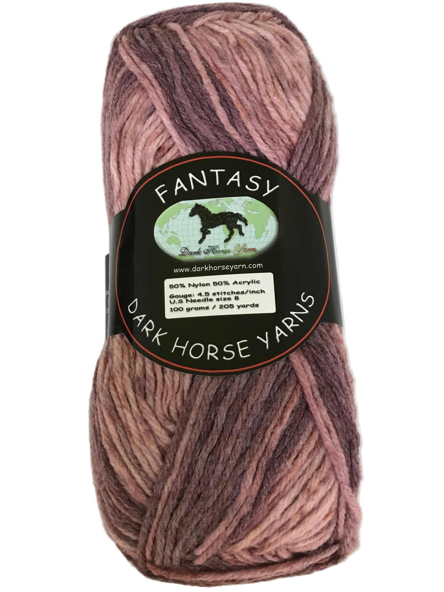 Ball of yarn with a 'Dark Horse Yarns' label on a white background