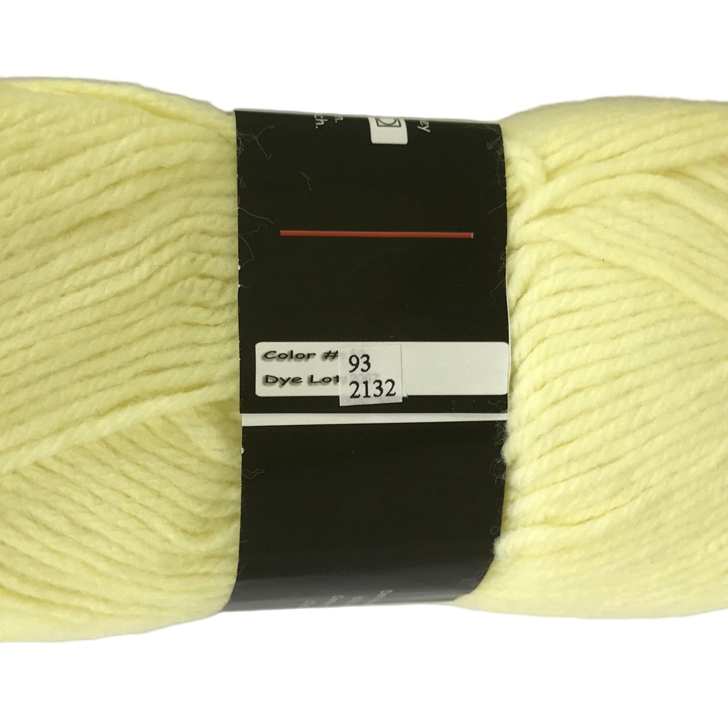 Light yellow yarn with a label on a white background