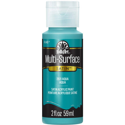 FolkArt Multi-Surface Satin Acrylic Paint 2 oz - 2921 Aqua