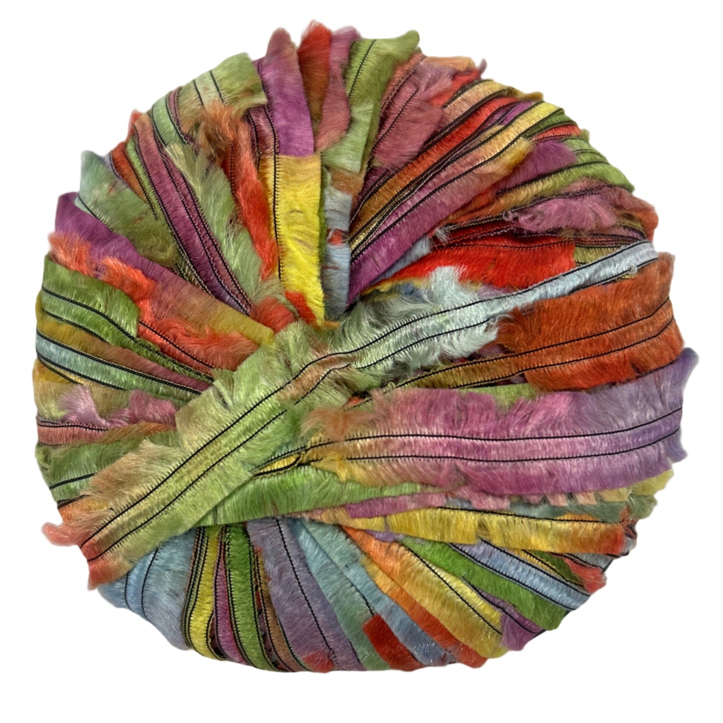 Multicolored fabric swatch on a white background