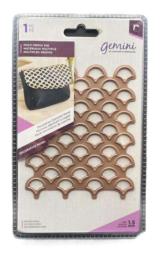 Decorative panel with scalloped edge packaging on a white background
