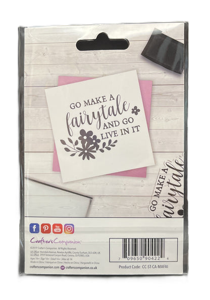 Packaged product with a motivational quote on a wooden surface