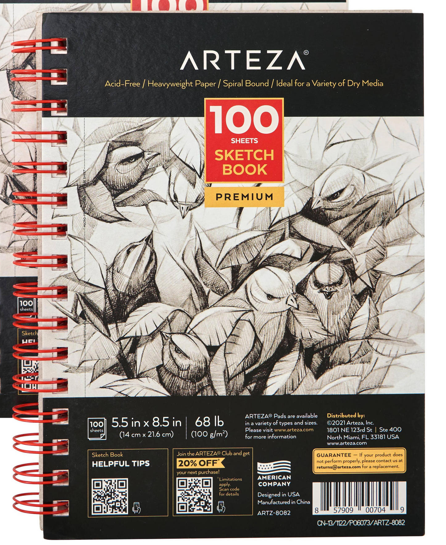 Arteza® Sketchbook  5.5"x 8.5" - 100 Sheets