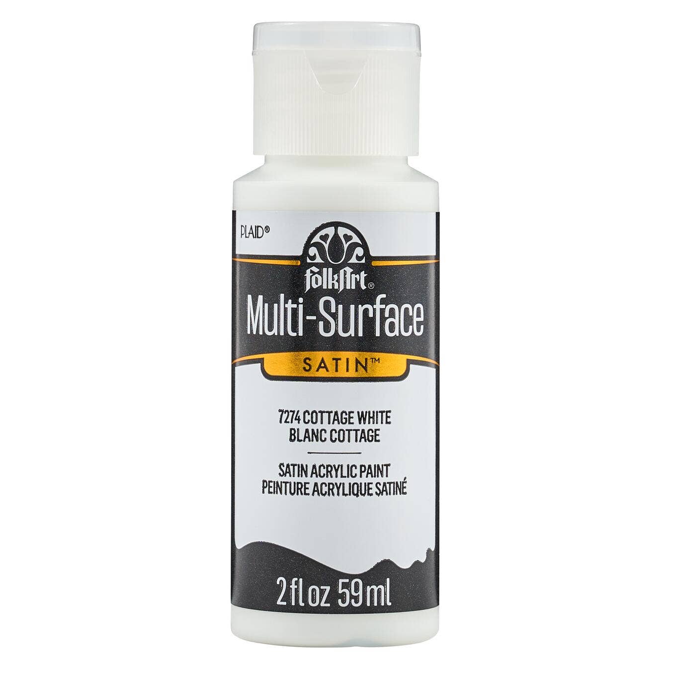 FolkArt Multi-Surface Satin Acrylic Paint 2 oz - 7274 Cottage White