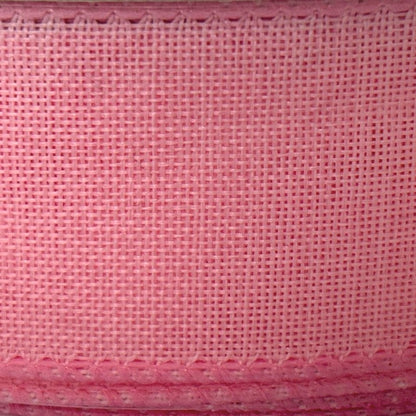 Light Pink Linen Look Solid - 1.5” x 50 yds - Wire Edged Premium Ribbon