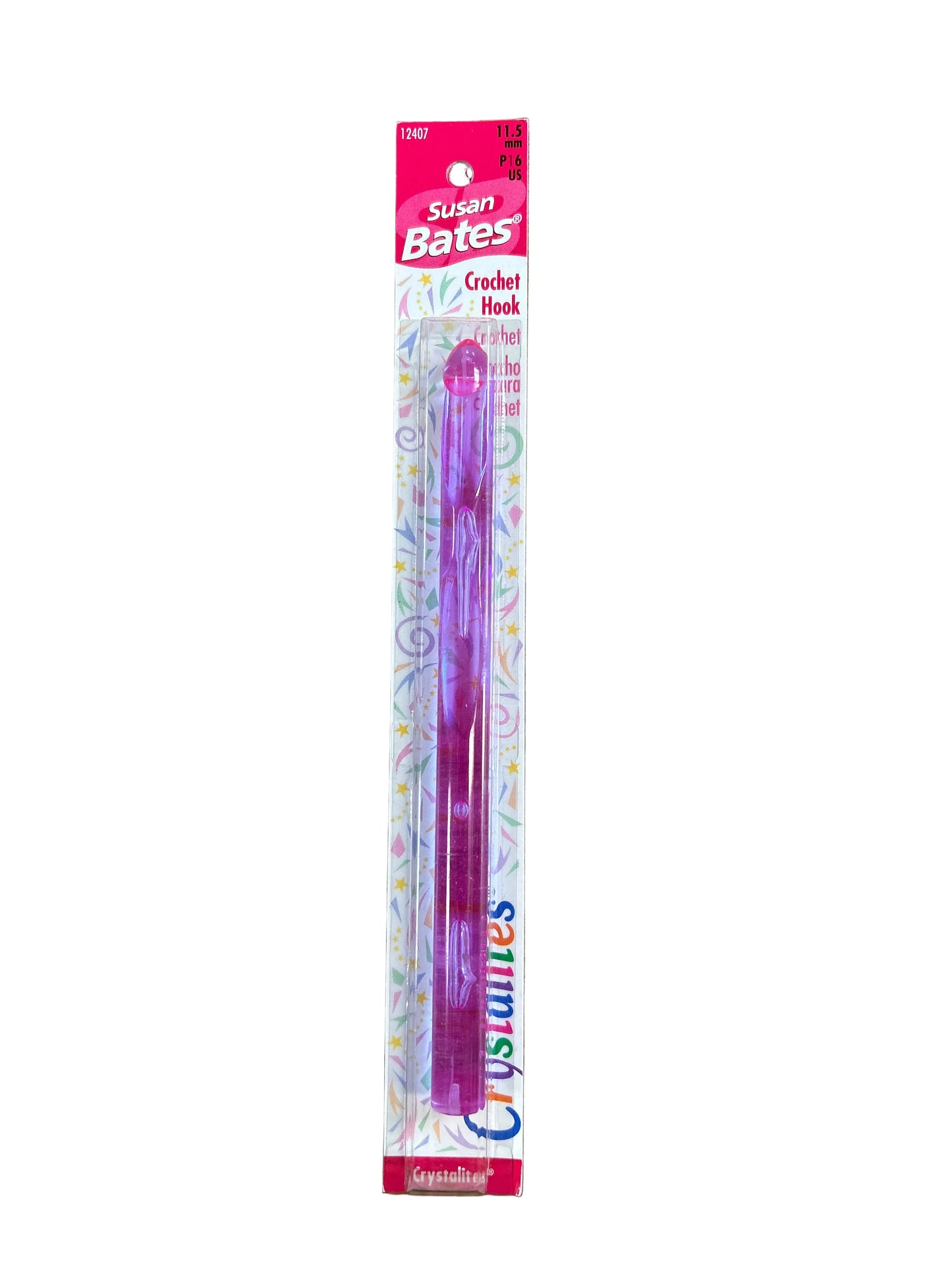 Susan Bates Crystalites Acrylic Crochet Hook 5.5" P16 (11.5mm)