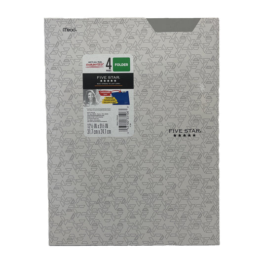Five Star folder with geometric pattern on a white background