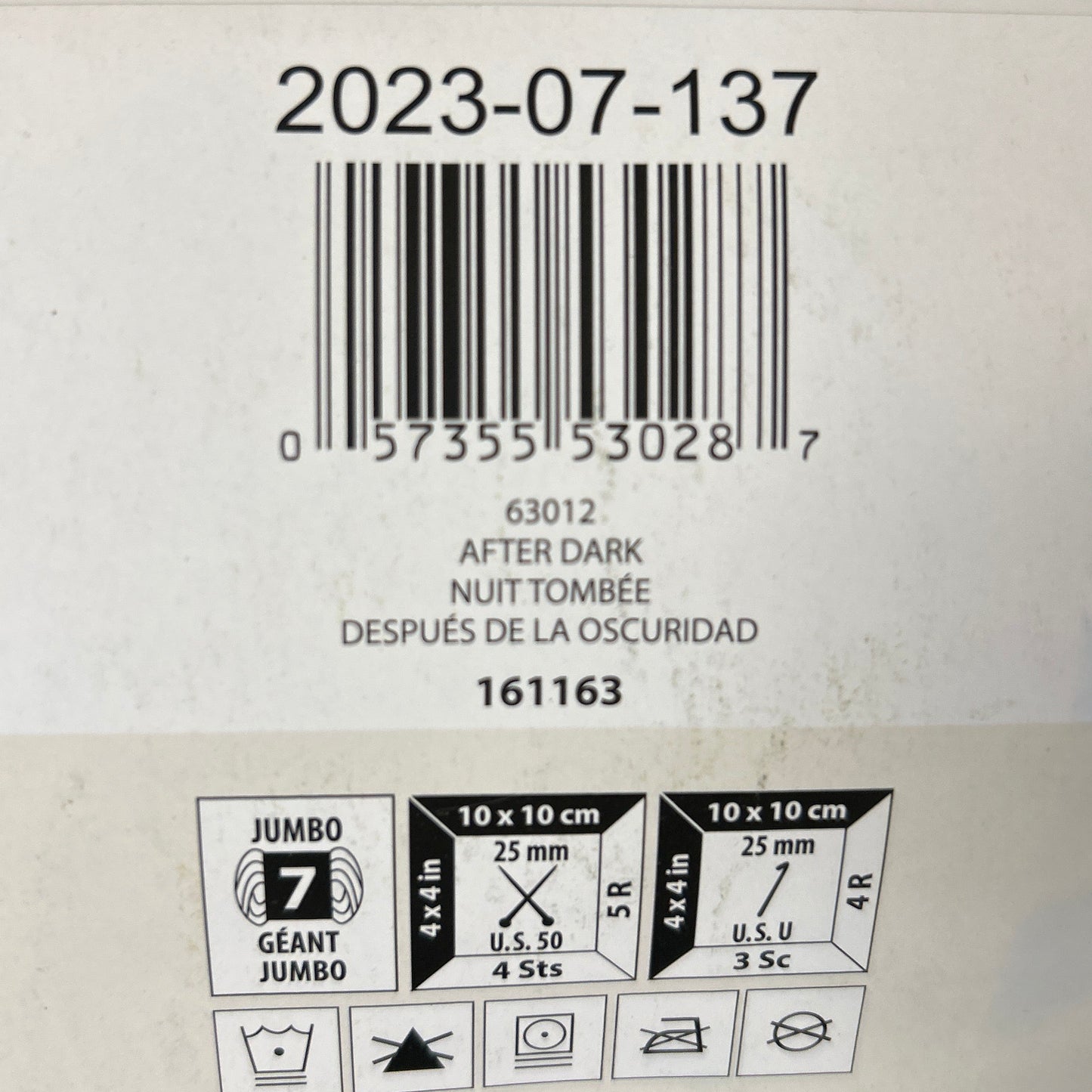Label with barcode and text on a textured surface