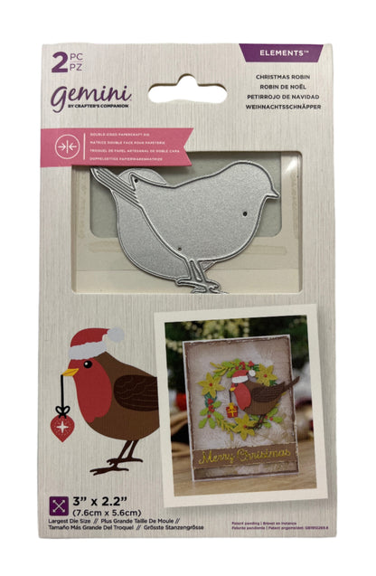 Package of Gemini metal die with bird design on a white background