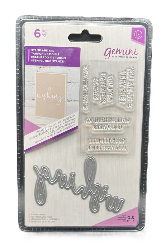 Packaged set of Gemini stamps with various designs on a white background