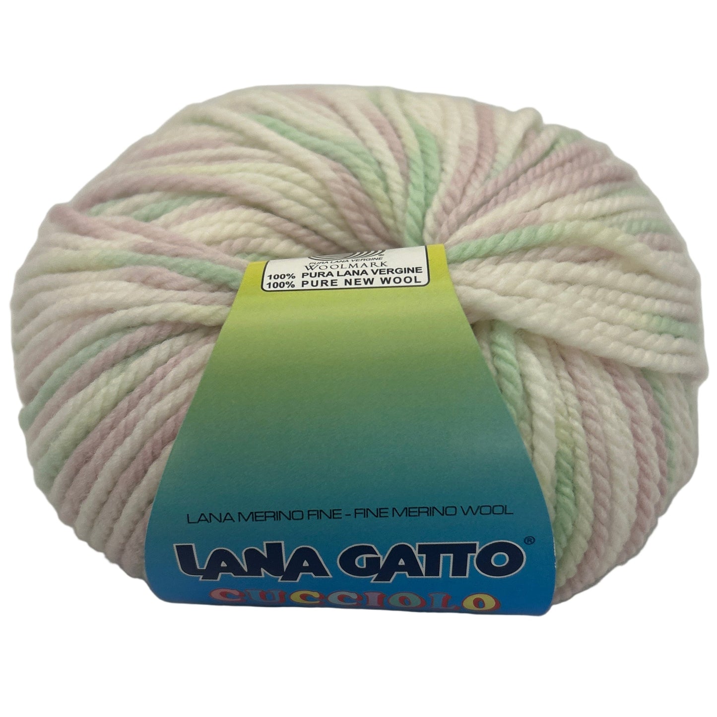 Ball of yarn with a Lana Gato label on a white background