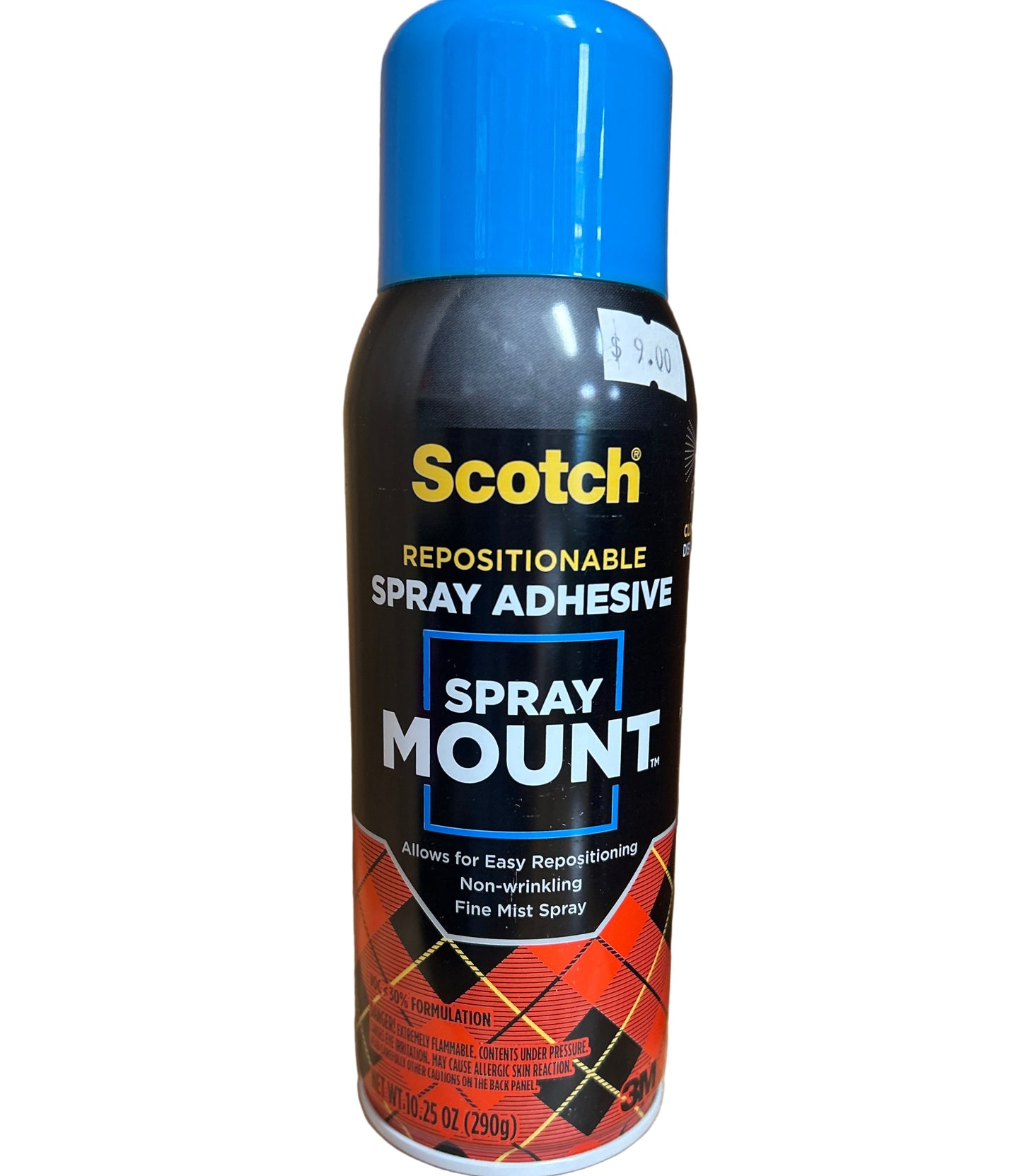 Scotch repositionable spray adhesive can on a white background
