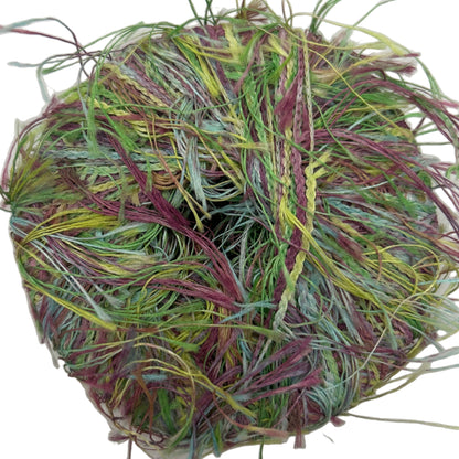 Multicolored yarn ball on a white background
