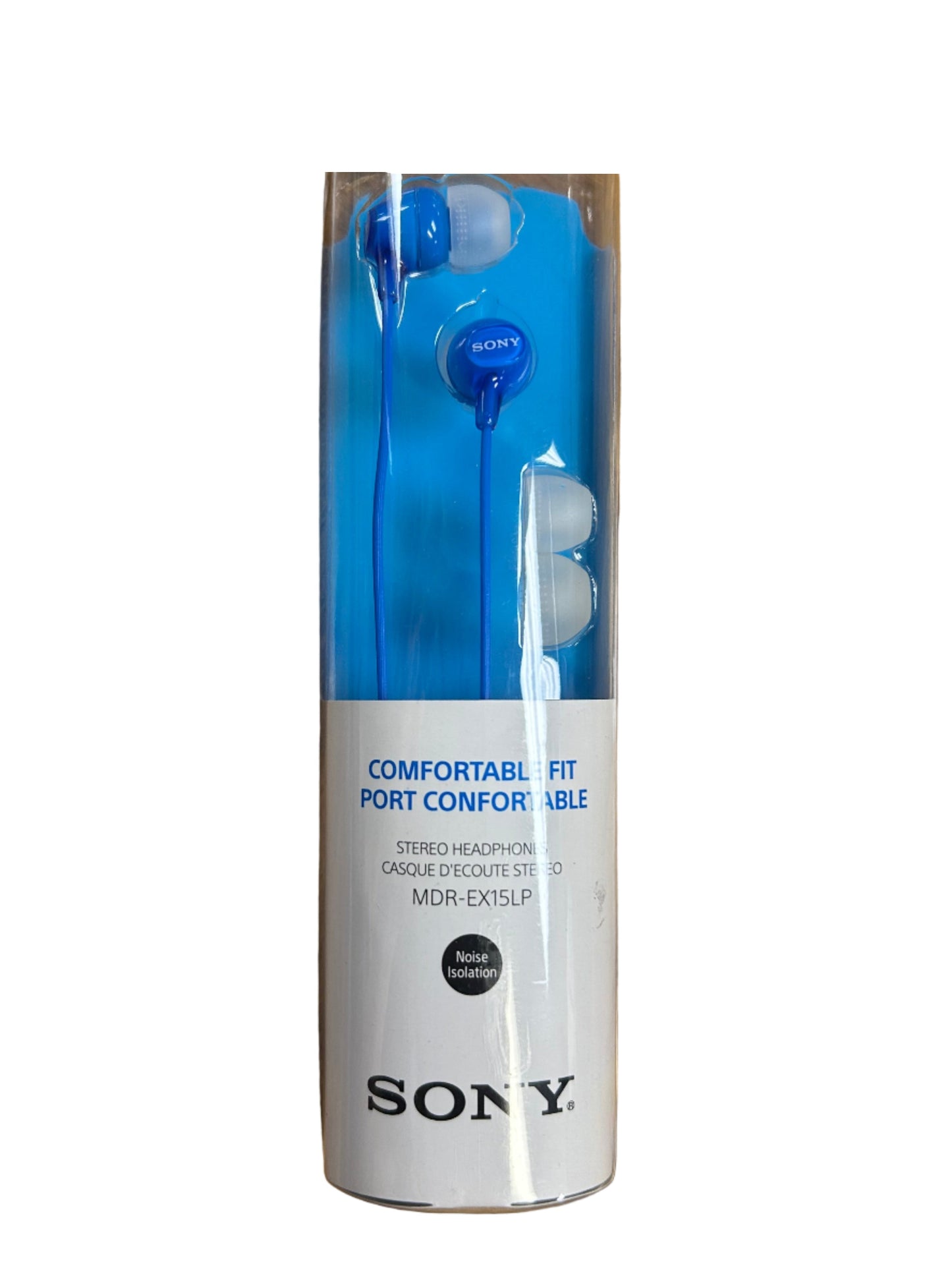 Sony earphones in packaging on a white background