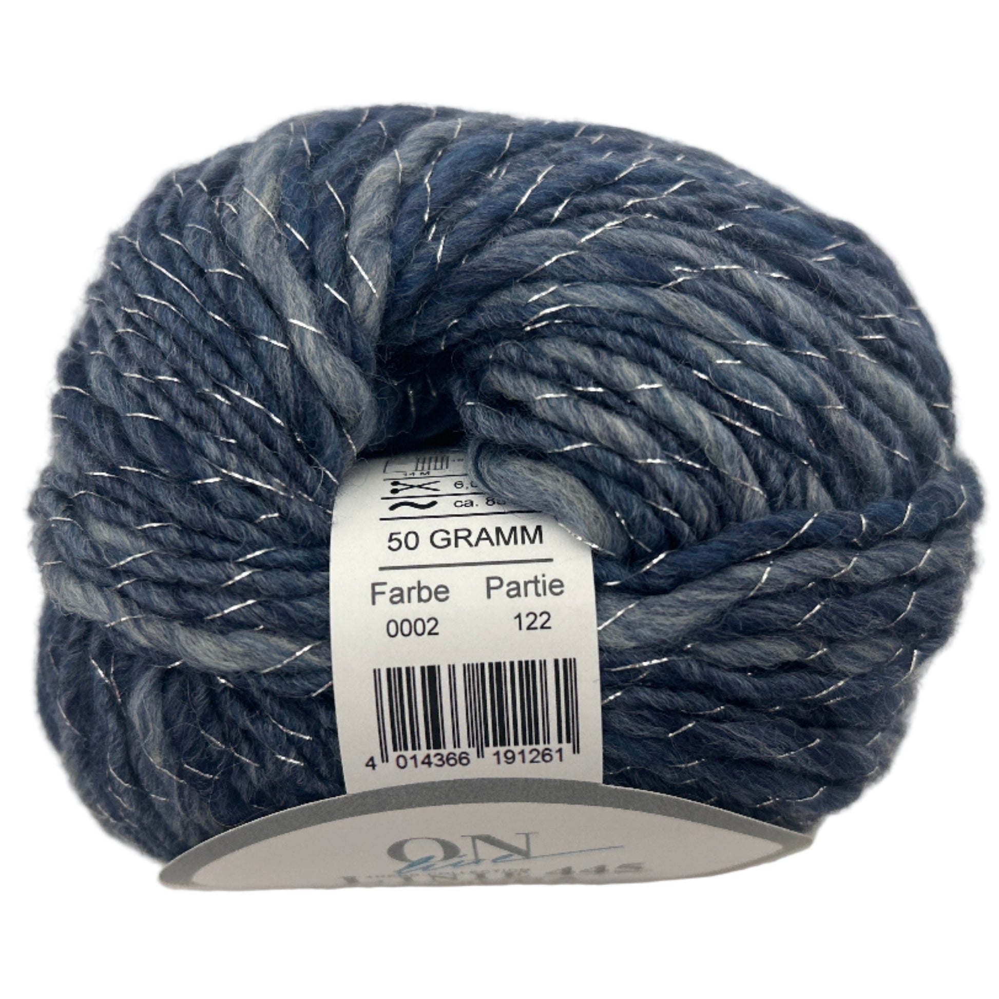 Ball of yarn with a label on a white background