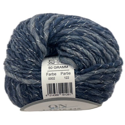 Ball of yarn with a label on a white background